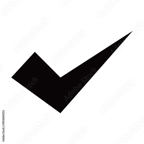 チェックマークのシンプルな黒いシルエット