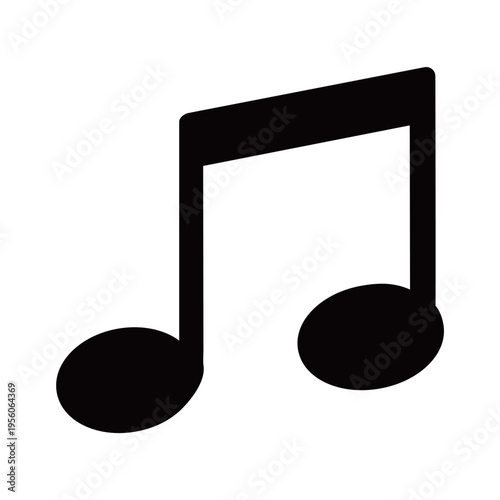 ポップで力強い黒ベタの音符