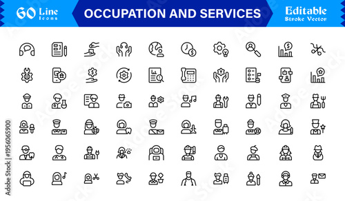 Discover our Professional Occupation and Services line icon set, a modern and minimal collection for any business needs.
