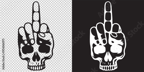 skull with surgical instruments flat design vector illustration