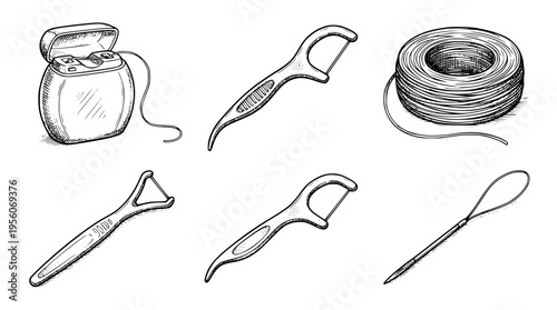 Dental floss and floss picks for oral hygiene care