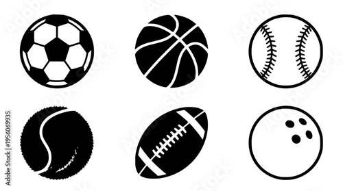Vector illustration of various sports balls graphic design
