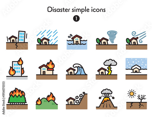 シンプルアイコン集 災害