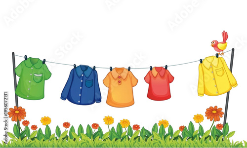 clothes hanging on the clothesline