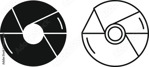 Black and white cd pie chart segments Vector