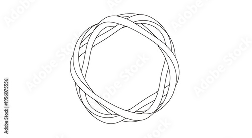 Vector woven circle line art icon