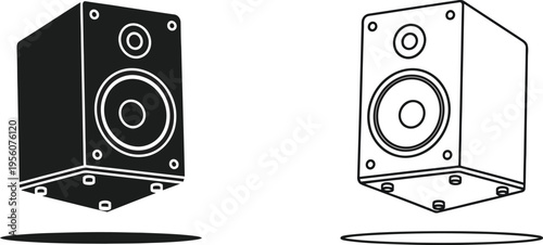 Black and white speaker designs Vector