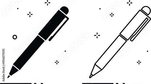 Pens and pencils for writing and drawing Vector