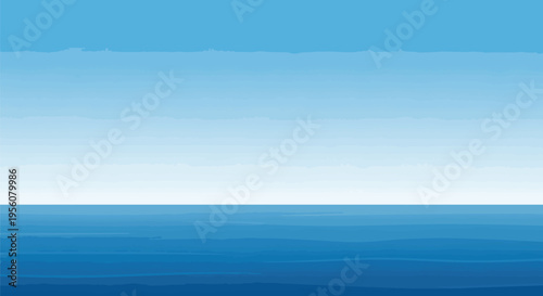 Expansive ocean panorama beneath a serene blue sky at the distant horizon
