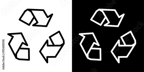 Recycle icon representing sustainability, waste management, eco friendly practices, environmental protection and circular economy concept.