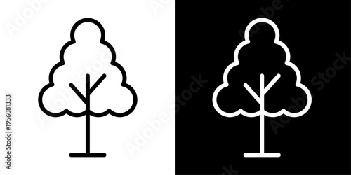 Tree icon representing nature, environment, ecology, growth, sustainability and green landscape for UI, app and web design use.