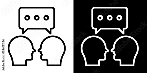 Therapy session icon representing mental health support, counseling, psychologist consultation, emotional care and wellness discussion.