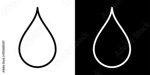 Water drop icon in outline style representing clean water, hydration, liquid, eco sustainability, weather rain and health care UI design.