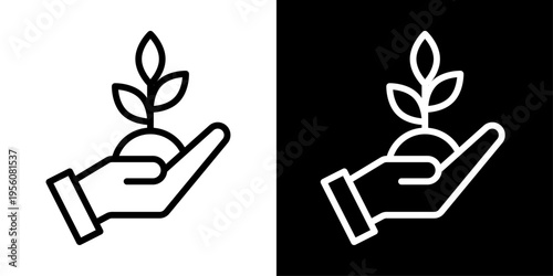 Eco friendly icon representing sustainability, green lifestyle, environmental protection, renewable energy and nature conservation concepts.