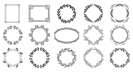 Decorative Floral Borders and Frames Collection - Vector Elements