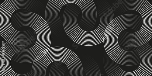 Thin slash circle seamless pattern. Repeated fine