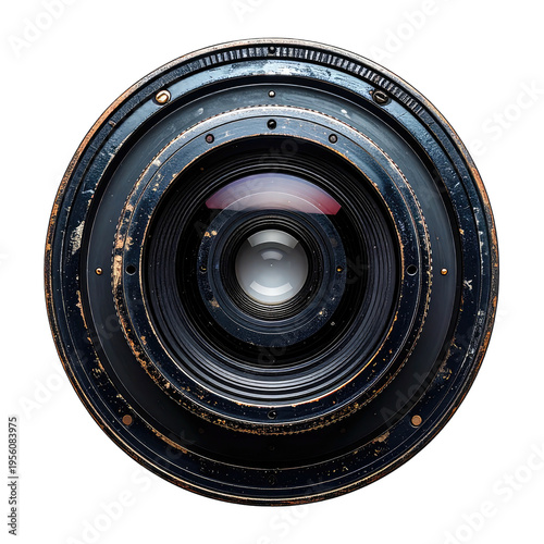 Close-up of a well-worn, detailed lens, revealing inner optics