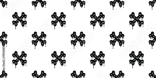 dog bone seamless pattern crossbones  color sagging flowing splash graffiti cartoon pirate halloween doodle gift wrapping paper tile background repeat wallpaper illustration