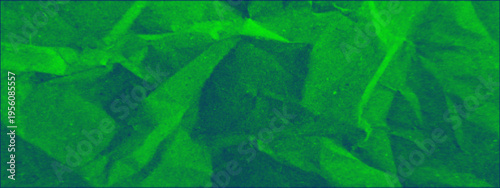 Abstract map background in green halftone style. Duotone crumpled paper, bright acid green. Neon crinkled background. Dotted pattern digital map and the texture of the geo-topographic effect. Vector.