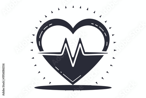 A striking red electrocardiogram line on a white background, representing life's pulse, health, and medical diagnostics.