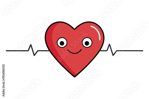 Clean and simple red heartbeat line graphic, a universal symbol for life, health, and medical check-ups on white.