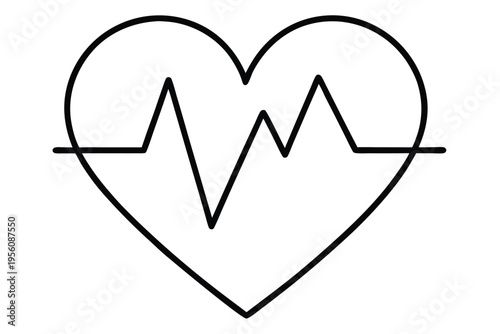 A concise red heartbeat line symbolizing the essence of life and medical well-being, presented on a white background.