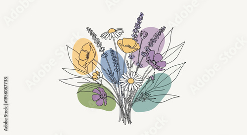 Colorful bouquet of flowers arrangement.