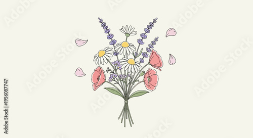 Colorful Bouquet of Fresh Cut Flowers.