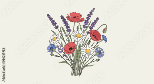 Colorful bouquet of flowers arrangement.