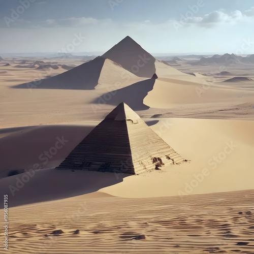 Ancient Pyramids Standing Tall in the Desert Landscape