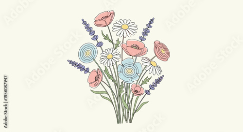 Colorful bouquet of flowers arrangement.