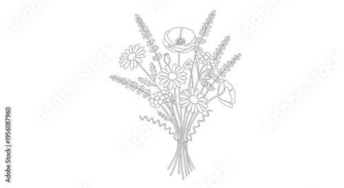 Bouquet of Dry Wildflowers and Herbs.