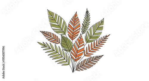 Colorful autumn leaves arrangement.