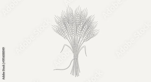Detailed illustration of wheat bundle.