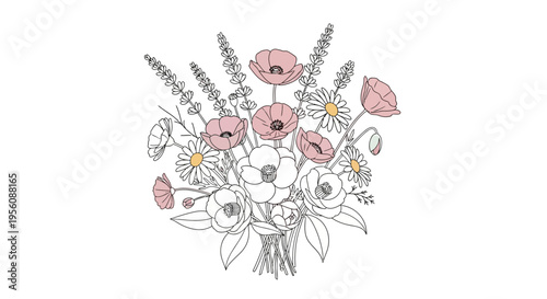 Colorful Bouquet of Fresh Flowers.