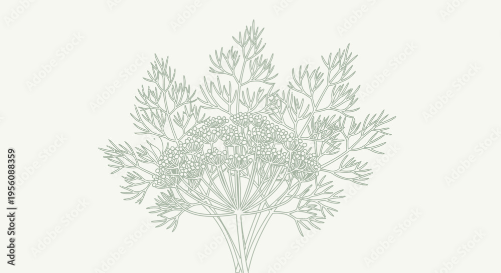 Fototapeta premium Detailed illustration of seaweed underwater.