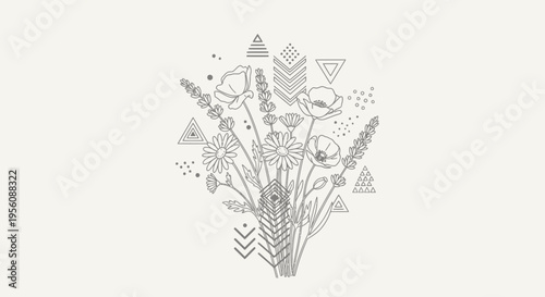 Geometric shapes in a bouquet.