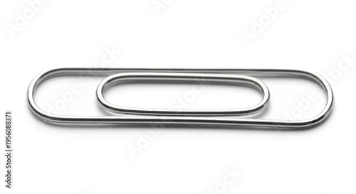 Metal paperclip office supply item.