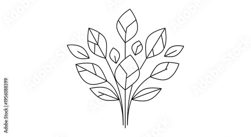 Simple line drawing of leaves.