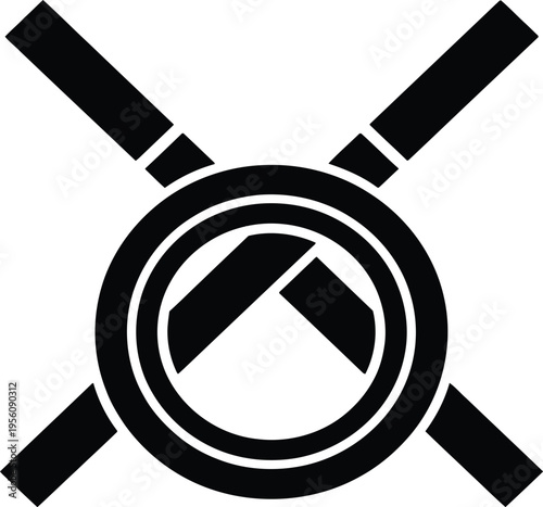 An empty black iron skillet kitchen utensil with a long handle and teflon coating is a metal frying pan object isolated on a white background for cooking equipment