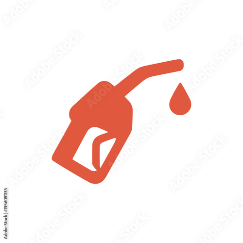 fuel nozzle gasoline logo flat color vector illustration template design