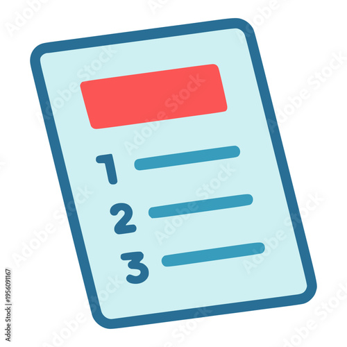 document task schedule priority work flat color vector illustration template design