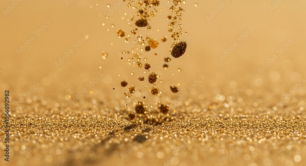 custom made wallpaper toronto digitalGolden particles exploding and falling on shimmering gold surface
