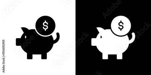 Savings Icon Sheet Black And White