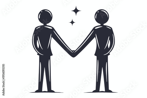 Abstract vector design of hands holding, representing support, connection, and shared understanding.