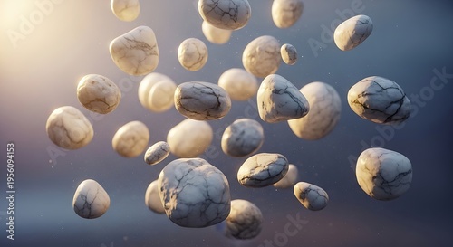 Wallpaper Mural Cracked brains floating in air with sunlight background Torontodigital.ca