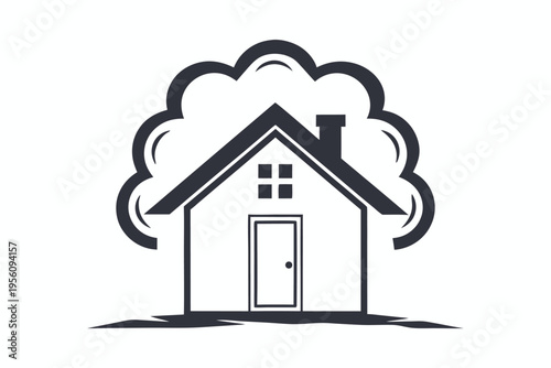 Simple home icon with soft, rounded edges, representing comfort, security, and belonging in a friendly, approachable design.