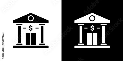Bank Icon Sheet Black And White