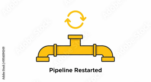 Restarting a pipeline system icon.