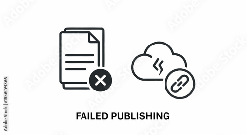 Failed publishing and cloud syncing concept.